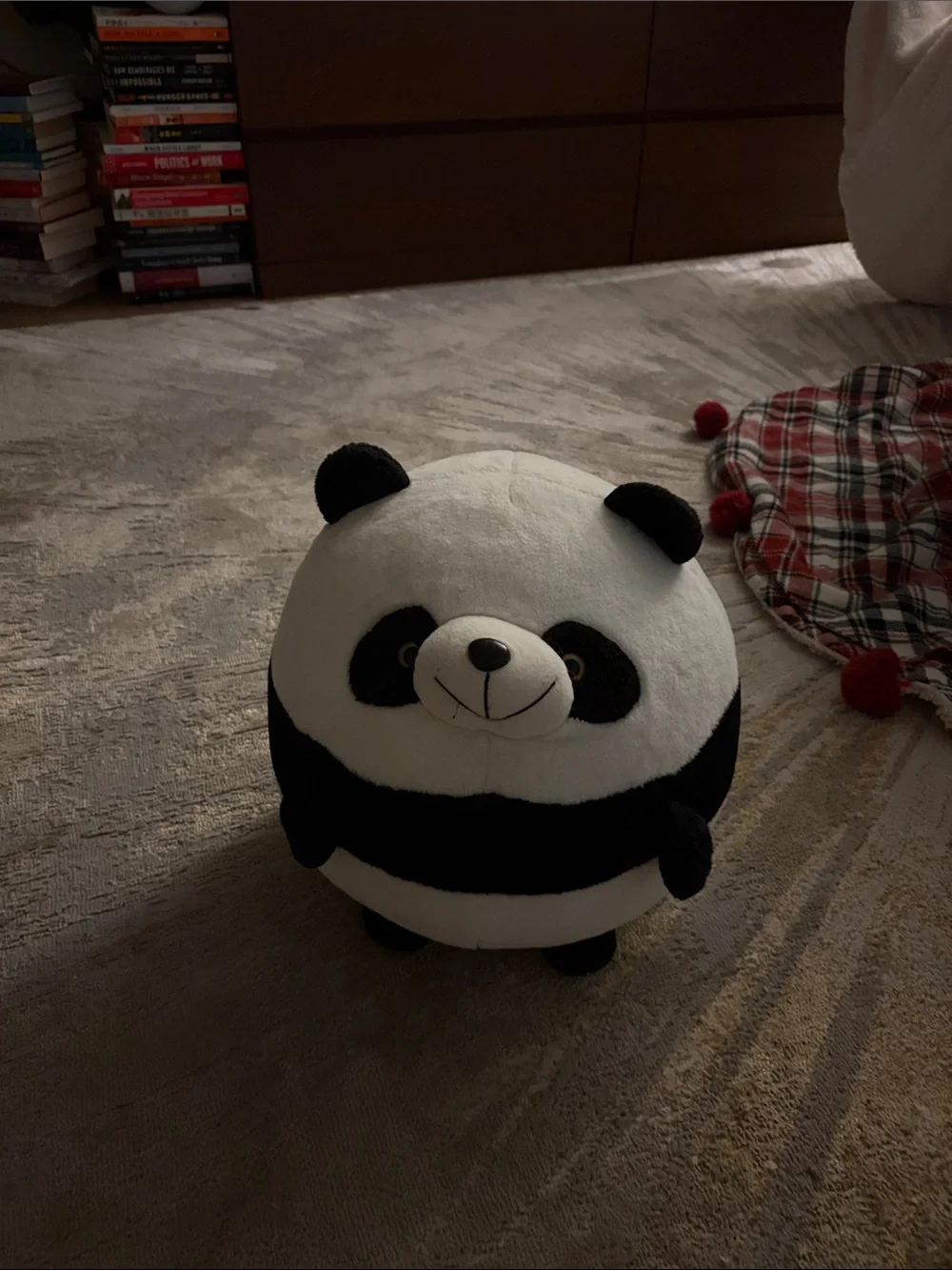 Plush Panda Decorative Accent Pillow - Black & White